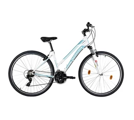 Neuzer X-Series női cross kerékpár Shimano TY300, duplafalú abroncs, fehér/türkiz 44cm/17"