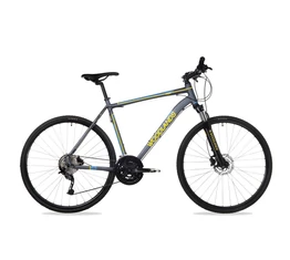 Csepel Woodlands 2.1 férfi cross kerékpár 21 fokozatú Shimano váltó, teleszkóp, tárcsafék, szürke 19"