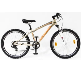 Csepel Woodlands Zero 24-es gyerek kerékpár alumínium vázzal és teleszkóppal, 6sebességes, homok