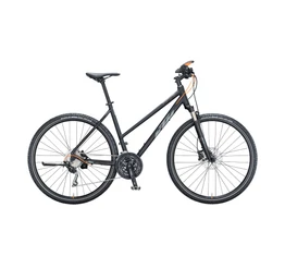 KTM Life Action női cross kerékpár 30 fokozatú Shimano Deore váltó, mattfekete 43cm
