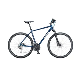 KTM Life Road férfi cross kerékpár 27 fokozatú Shimano Deore XT váltó, hidraulikus tárcsafék, kék, 56cm