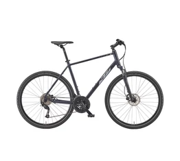 KTM X-Life Road férfi cross kerékpár 2x8 fokozatú Altus váltó hidraulikus tárcsafék matt ultimate dark blue 51cm