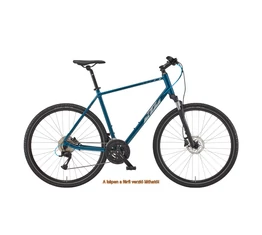 KTM X-Life Road női cross kerékpár 27 fokozatú Acera váltó, hidraulikus tárcsafék, vital-blue 46cm