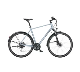 KTM X-Life Track Street férfi cross kerékpár 24 fokozatú Acera váltó, hidraulikus tárcsafék, ezüst (szürke) 56cm