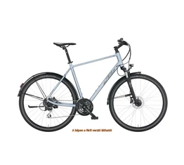 KTM X-Life Track Street női cross kerékpár 24 fokozatú Acera váltó, hidraulikus tárcsafék, ezüst (szürke) 43cm