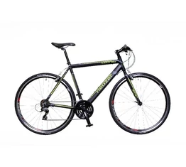 Neuzer Courier fitness kerékpár 21 fokozatú Shimano Acera váltórendszer, matt fekete/zöld-szürke 54cm