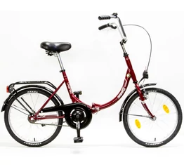 Csepel Camping 20"-os városi kerékpár, összecsukható, kontrás, bordó