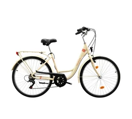 Neuzer Venezia 26&quot;-os városi kerékpár 6 sebességes krém/narancs 17&quot;