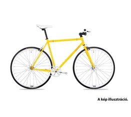 Csepel Royal 3* singlespeed 28&quot; kerékpár flipflop aggyal, férfi 52cm sárga