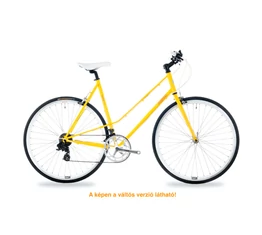 Csepel Royal 3* singlespeed 28" kerékpár flipflop aggyal, női 51cm sárga