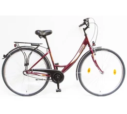 Csepel Budapest A 28"-os városi kerékpár Shimano Nexus 3 agyváltó, bordó színű