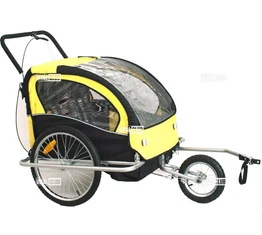 Gyermekutánfutó 2 gyermek szállítására (összsúly: max.40kg) könnyedén le/felszerelhető jogging szett, sárga