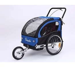 Gyermekutánfutó 2 gyermek szállítására (összsúly: max.40kg) könnyedén le/felszerelhető jogging szett, kék