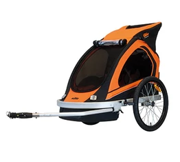 KTM Carry gyermek szállító utánfutó, 2 gyermeknek, 45kg terhelhetőség, időjárás álló boritás
