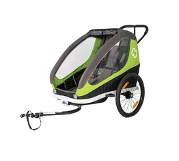 Hamax Avenida Traveller gyermek szállító utánfutó, 2gyermeknek, 47kg terh., időjárás álló boritás