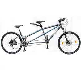 Csepel Tandem kerékpár, alumínium váz, merev villa, 24 fokozatú szürke színű, 19"/15"
