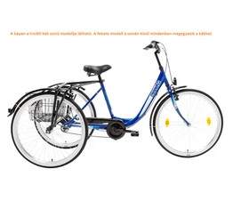 Csepel Budapest B felnőtt tricikli Shimano Nexus3 agyváltóval 26&quot; fekete