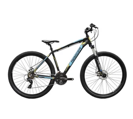 Neuzer Jumbo Hobby 29"-os MTB kerékpár 21 fokozatú Shimano TX35 váltó, fekete/türkiz-sárga, 19"