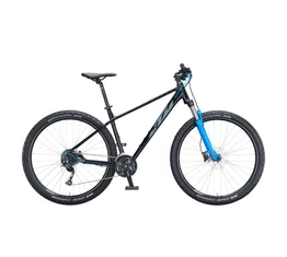 KTM Chicago 29"-os MTB kerékpár 2x9 Shimano Altus váltó, hidraulikus tárcsafék, fekete(szürke/kék) 15"