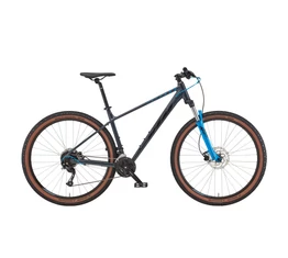 KTM Chicago 29&quot;-os MTB kerékpár 18 fokozatú Shimano Altus váltó hidr. tárcsafék szürke(fekete/kék) XL/53cm
