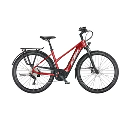 KTM Macina Tour CX 510 elektromos kerékpár Bosch Performance Line CX, 10 fokozatú Deore váltó, női, piros/ezüst 46cm
