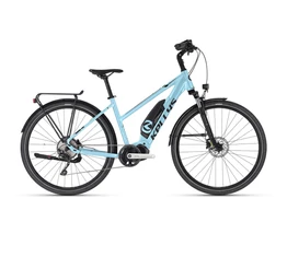 Kellys E-Cristy 10 Sky Blue női trekking Ebike 9 fokozatú CUES váltóval Shimano Steps rendszerrel 630 Wh akkuval L