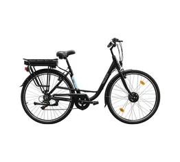 Neuzer E-Trek Ebike/pedelec női trekking 28"-as kerék, 36V/250W motor, 11,6Ah Li-ion akku, 6 sebességes, mattfekete/kék 19"