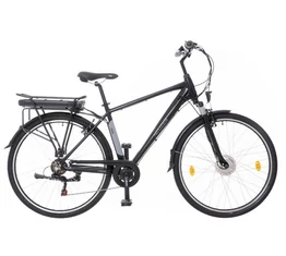 Neuzer Zagon E-Trek ebike/pedelec aluvázas férfi 6seb, 28"-as kerék, 36V/250W motor matt fekete-szürke 21"