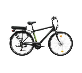 Neuzer E-Trek ebike/pedelec aluvázas férfi 6seb, 28"-as kerék, 36V/250W motor, 11Ah Li-ion akku, fekete/zöld, 21"