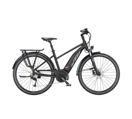 KTM Macina Fun A510 női elektromos kerékpár Bosch Active Plus 50Nm/500Wh, 9 fok. Alivio váltó, komfort váz, mattfekete 51cm