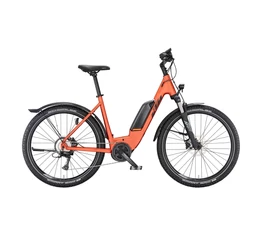 KTM Macina Aera P571 Street Ebike Bosch Performance 65Nm/500Wh rendszer női monovázas 8 fokozatú Acera váltó narancs 46cm