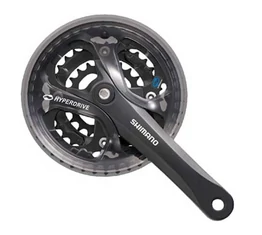 Shimano Acera FC-M361 MTB hajtómű 42/32/22-es fogszám, négyzetkúpos, 175mm-es, láncvédős, fekete