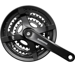 Shimano FC-TY501 MTB hajtómű 48/38/28-as fogszám, 170mm-es, láncvédős, fekete (Tourney-család)