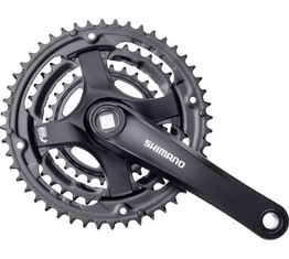 Shimano FC-TY501 MTB hajtómű 48/38/28-as fogszám, 170mm-es, láncvédő nélkül, fekete (Tourney-család)