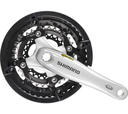 Shimano Deore FC-T521 hajtómű 44/32/24 fogas, Hollowtech hajtókar, Octalink, ezüst, 10-es