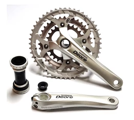 Shimano Deore FC-M533 ezüst hajtómű integrált tengellyel és csapággyal 170-48/36/26 9 fokozatú