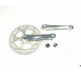 Prowheel országúti hajtómű 52/42-es fogszám, 170mm-es, szegecselt lánckerekek, ezüst