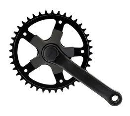 Négyzetkúpos hajtómű gyerek kerékpárhoz, acél, 40-es fogszám, 150mm-es, fekete