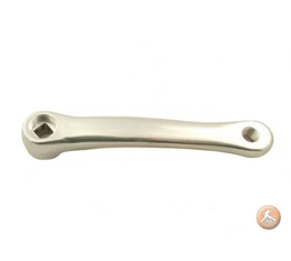 Négyzetkúpos hajtókar bal, alu, 170mm, csúcsra állított négyszög, ezüst
