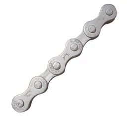 Sunrace CNS22 1 sebességes lánc 1/2&quot;x3/32&quot;, keskeny lánc, agyváltókhoz, fixikhez, rozsdamentes ezüst