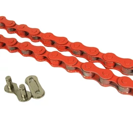 KMC Z410 lánc+patentszem 1 sebességes kerékpárhoz 1/2"x1/8", piros