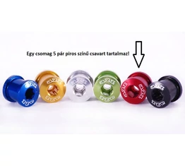 A2Z alu lánckerékcsavar piros színben 1 csomag/5 pár