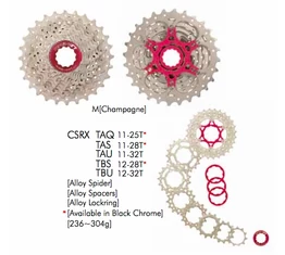 Sunrace RX 10 sebességes fogaskoszorú 11-28-as fogszám, pezsgő, CSRXTAS