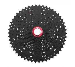 Fogaskoszorú 12-es Sunrace CS-MZ800 alubakos, fekete/piros, 11-51-es