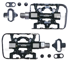 KTM SPD rendszerű vegyes patentpedál alu test, CrMo tengellyel, iparicsapágyas, fekete/ezüst