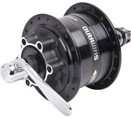 Shimano Nexus DH-3D32 agydinamó 6V/3W, 36 lyuk, 6 csavaros tárcsafék, anyás, fekete