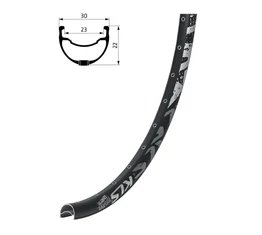 Kellys KLS Brave 26&quot; MTB abroncs 559x23mm, duplafalú, szegecselt, tárcsafékes, fekete, 32 lyukas