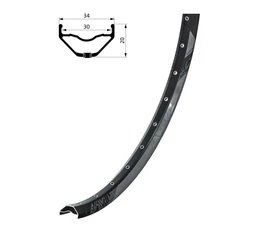 Kellys KLS Valor 3 27,5&quot; MTB abroncs 584x30mm, 32 lyukas, tárcsafékes, szegecselt, fekete