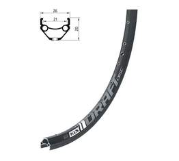 Kellys KLS Draft DSC 27,5&quot; MTB abroncs 584x21mm, 32 lyukas, tárcsafékes, szegecselt, fekete