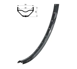 Kellys KLS Valor 3 29&quot; MTB abroncs, duplafalú, tárcsafékes, szegecselt, 622X30mm, 32 lyukas, fekete